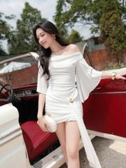 Đầm Nữ HIGOF Mini Trễ Vai Ôm Body Quyến Rũ GOÛT DE JUN