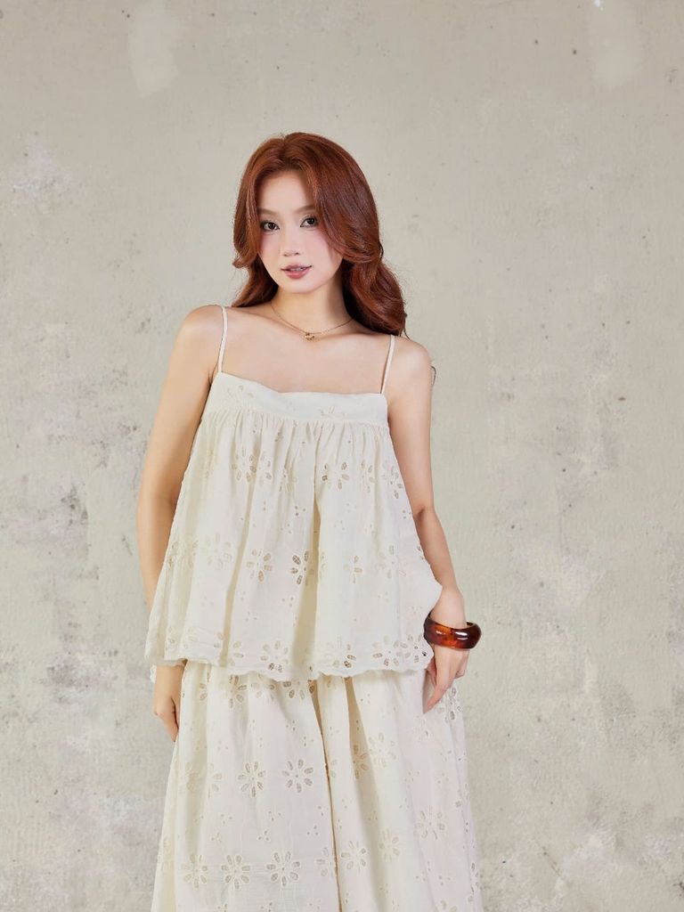 (BÁN LẺ) Set Nữ GRAZIE  2 Dây Vải Gấm Dịu Dàng Nữ Tính GOÛT DE JUN