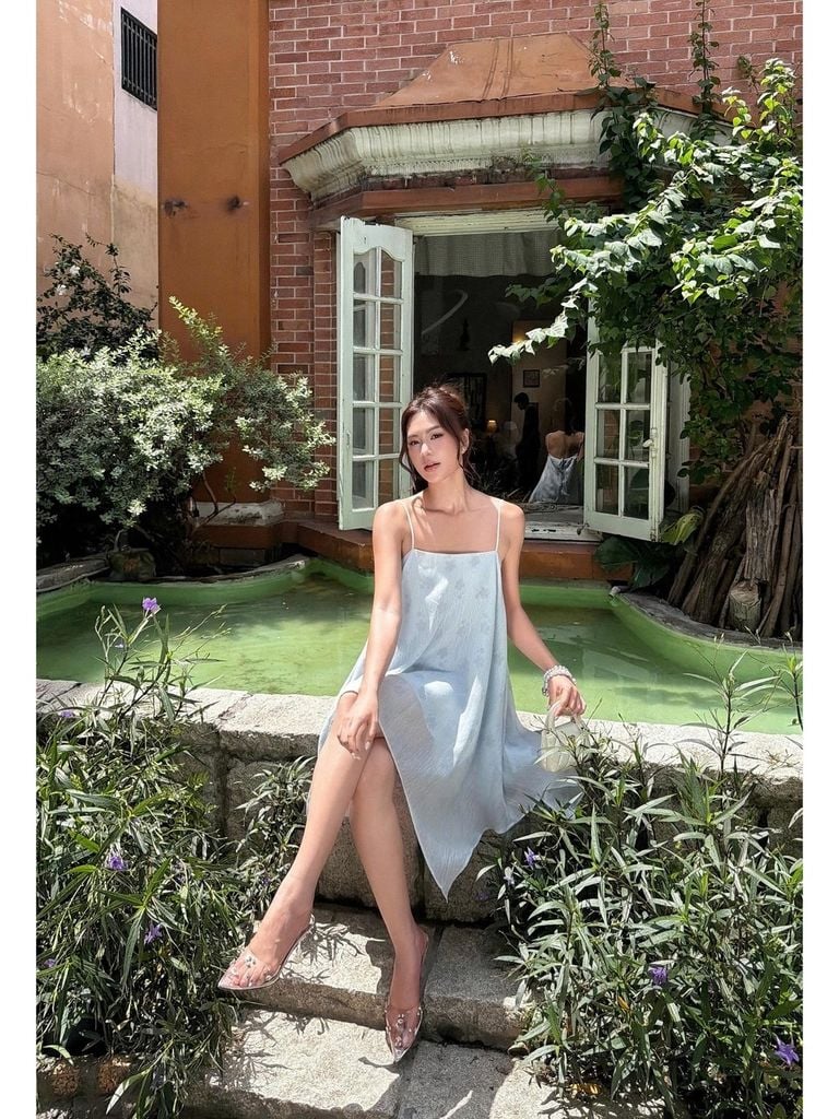 GOUT DE JUN Đầm Hai Dây Chất Voan Dáng Xòe FIBROS Váy Ngắn Dáng Babydoll Sang Trọng FGDA2605104