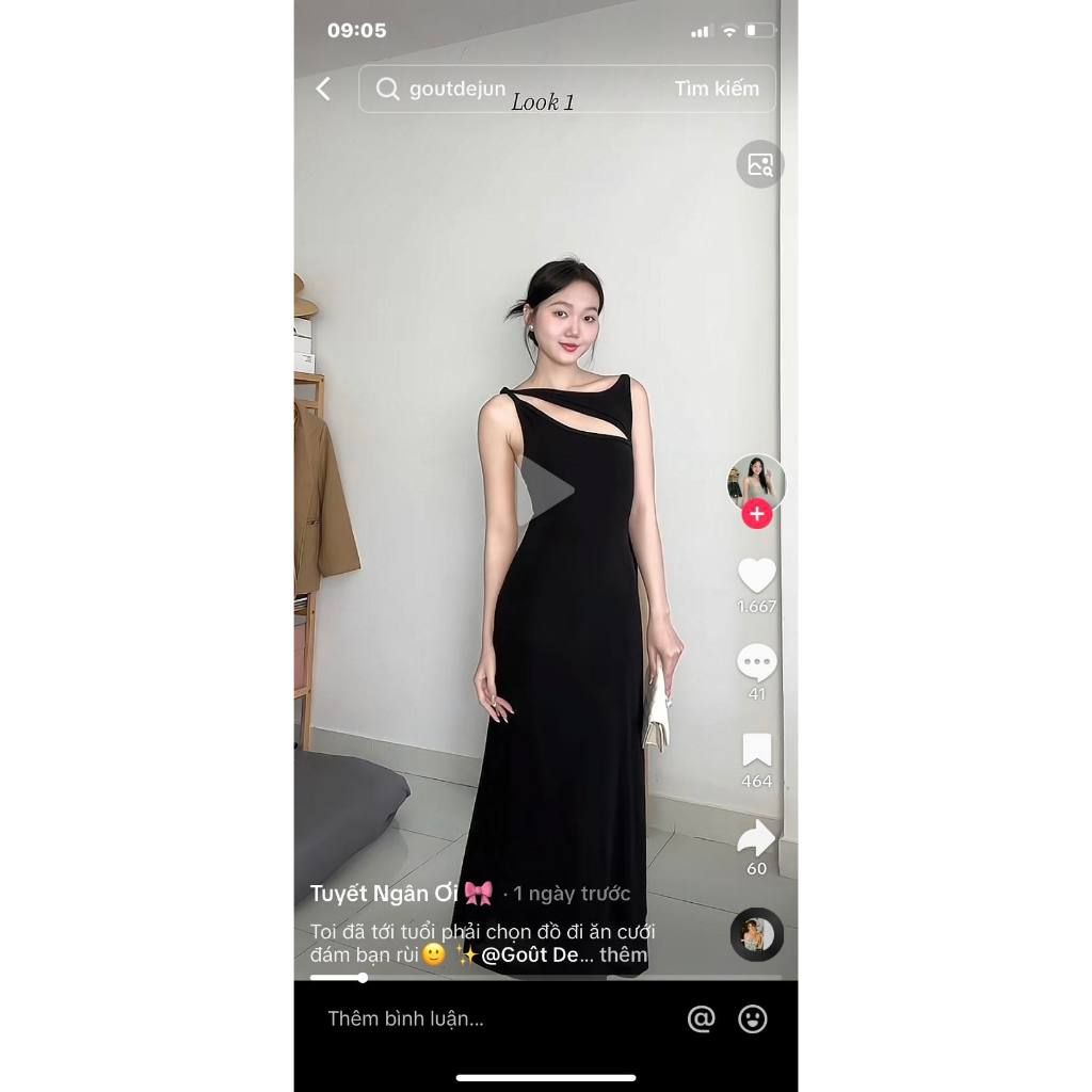 Đầm Dây Trơn Dài Ôm Dáng Phong Cách Quyến Rũ Cho Nữ - TISLY DRESS - GOÛT DE JUN