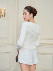 Áo Nữ LYKOS Dài Tay Cổ V Dáng Ôm Basic Thanh Lịch GOÛT DE JUN