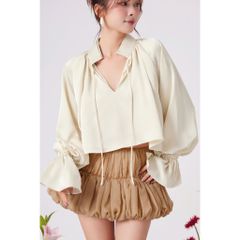 Áo Sơ Mi Nữ Form Freesize Phối Thắt Dây - FAGBES TOP - GOÛT DE JUN