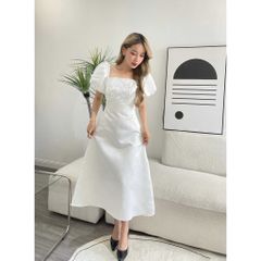 Đầm nữ tafta tay bồng họa tiết 3D - NABI DRESS - GOÛT DE JUN