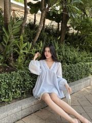 Áo Babydoll Nữ ERROPS Cổ V Phối Bèo Mùa Hè Dễ Thương GOÛT DE JUN