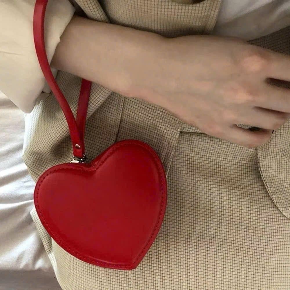 Ví Nữ Cầm Tay Mini Trái Tim Đựng Tiền Xu Bằng Da PU - GOÛT DE JUN