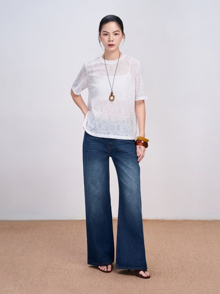 Quần Jeans Nữ KERFUL Wash Ống Đứng Basic Thời Trang GOUT DE JUN