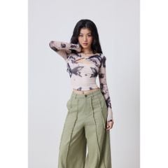 Áo Thun Tay Dài Dáng Ôm Xoắn Ngực Hot Trend - JEMY TOP - GOÛT DE JUN