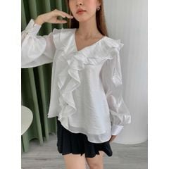 Áo So Mi Nữ Cổ Phối Bèo Nữ Tính - NALI TOP - GOÛT DE JUN