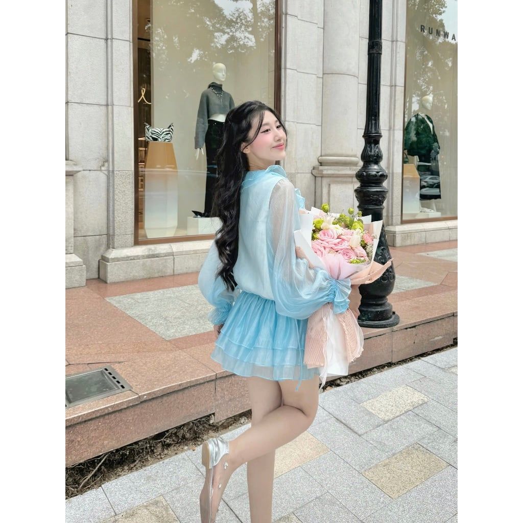 Đầm Nữ Tay Dài Phồng Phối Tầng Xòe Nữ Tính Dễ Thương (Kèm Quần Bảo Hộ) - JOYCE DRESS - GOÛT DE JUN
