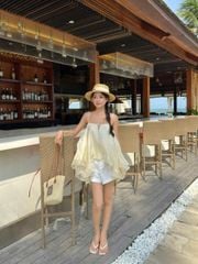 Áo Kiểu Nữ FUSHON Hai Dây Xòe Tầng Babdoll Dễ Thương GOÛT DE JUN