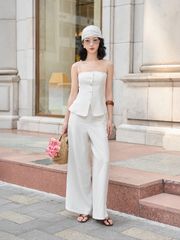 (BÁN LẺ) Set Nữ WORAK Áo Hai Dây Basic Phối Quần Ống Rộng Thời Trang  GOÛT DE JUN