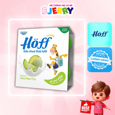 Sữa chua trái cây Hoff vị Dưa Lưới - Lốc 4 hộp 220g (Giao mẫu ngẫu nhiên)