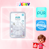 [Vỉ 2 cái] Núm ti/Núm vú bình sữa cổ rộng Pur Milk Safe 9823 size L (6M+)