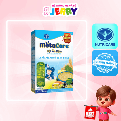 Bột ăn dặm Metacare Cá Hồi Phô Mai Cải Bó Xôi & Olive (7 - 24 tháng)