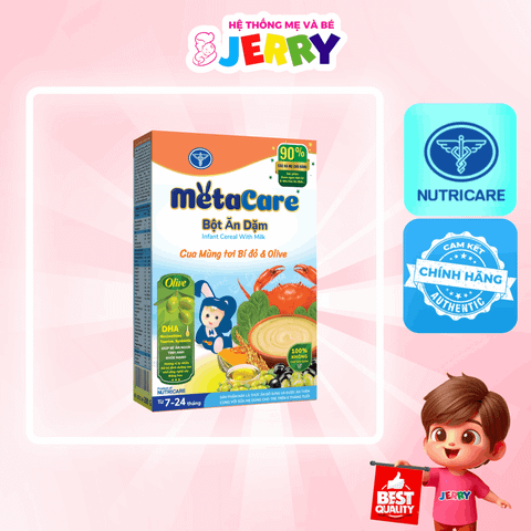 Bột ăn dặm Metacare Cua Mùng Tơi Bí Đỏ & Olive (7 - 24 tháng)