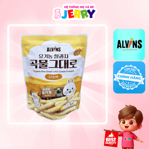 Bánh gạo ăn dặm Alvins Hàn Quốc vị Bí Ngô (Từ 6 tháng)