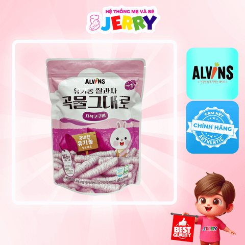 Bánh gạo ăn dặm Alvins Hàn Quốc vị Khoai Lang Tím (Từ 6 tháng)