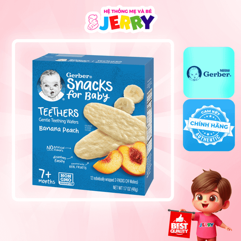 Bánh gạo Gerber vị Chuối Đào 48G (Từ 7 tháng)