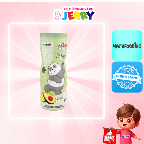 Bánh viên ăn dặm Natufoodies Organic Rice Puff vị Quả Bơ 42g (Từ 6 tháng)