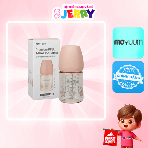 Bình sữa PPSU Moyuum Ogu xanh 170ml Kèm núm