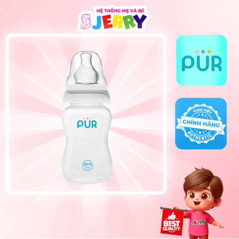 Bình sữa cổ hẹp Pur Comfort Feeder 1602 120ml size M (3 - 6M)