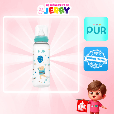 Bình sữa cổ thường Pur PP 9013 250ml size M (3 - 6M)