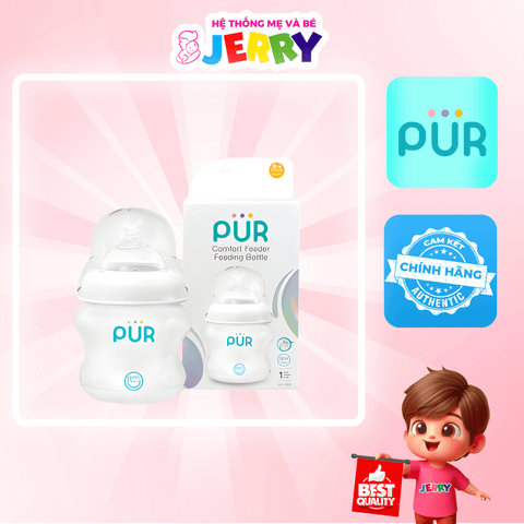Bình sữa cổ rộng Pur Comfort Feeder 1301 150ml size S (0 - 3M)