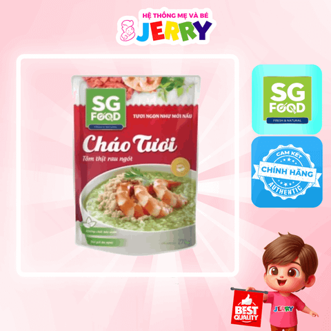 Cháo tươi Sài Gòn Food vị Tôm Thịt Rau Ngót 270g (Từ 12 tháng)
