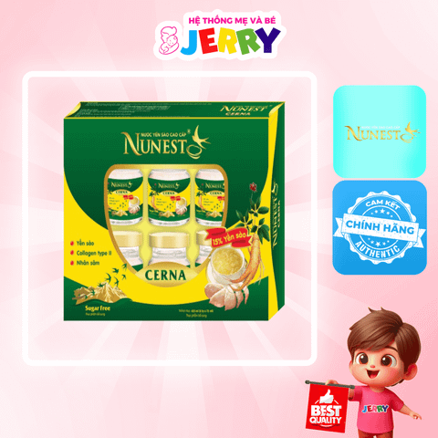 Nước tổ yến sào Nunest Cerna Nhân Sâm đường ăn kiêng - Yến Nunest 15% yến (Lốc 6 lọ)