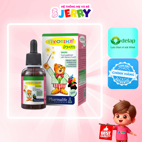 Fitobimbi D3+K2 hỗ trợ hấp thu & dẫn truyền canxi 30ml (0M+)