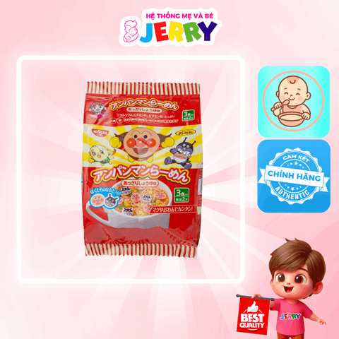 Mì ăn dặm Nissin Anpanman màu đỏ vị Nước Tương 90g