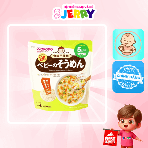 Mì Somen ăn dặm Wakodo Tách Muối Xanh Lá 130g (Từ 5 tháng)