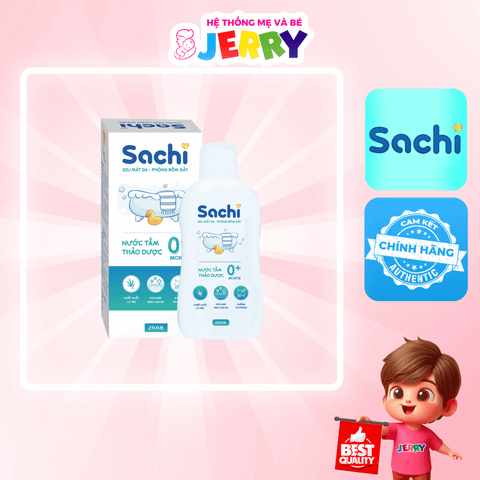 Nước tắm thảo dược Sachi chiết xuất là tre 0+ chai 250ml
