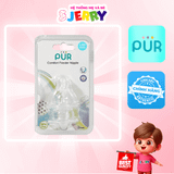 [Vỉ 2 cái] Núm ti/Núm vú bình sữa cổ hẹp Pur Comfort Feeder 1613 size L (6M+)