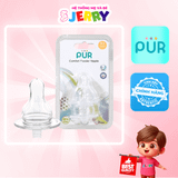 [Vỉ 2 cái] Núm ti/Núm vú bình sữa cổ hẹp Pur Comfort Feeder 1611 size S (0 - 3M)