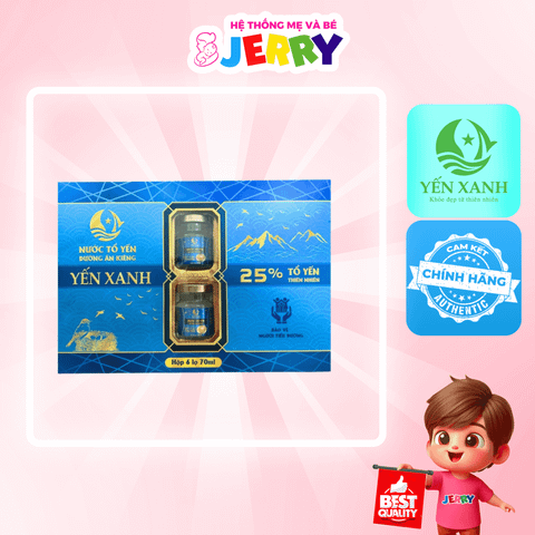 Nước tổ yến sào đường ăn kiêng - Yến Xanh 25% yến (Hộp 6 lọ)