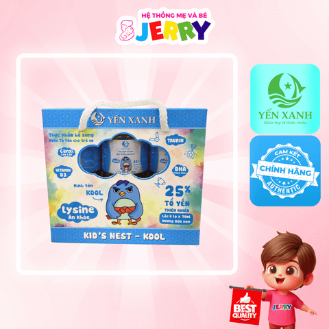 Nước tổ yến sào Kid's Nest - Kool hương Dừa Non - Yến Xanh 25% yến (Lốc 6 lọ)