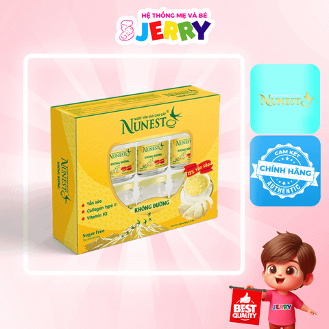 Nước tổ yến sào Nunest Không Đường - Yến Nunest 15% yến (Hộp 6 lọ)