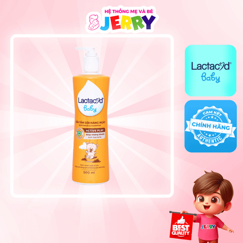 Sữa tắm gội em bé Lactacyd Baby Acitve Play kháng khuẩn chai 500ml