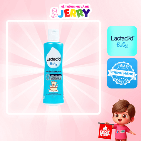 Sữa tắm gội em bé Lactacyd giảm rôm sảy và hăm kẻ chai 250ml