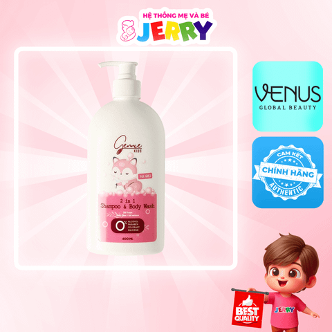 Sữa tắm gội Gennie Kids cho bé gái 400ml