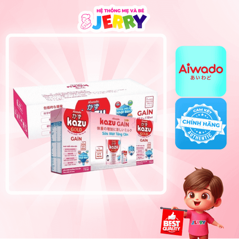 [Thùng 48 hộp] Sữa bột pha sẵn Aiwado Kazu Gain 110ml