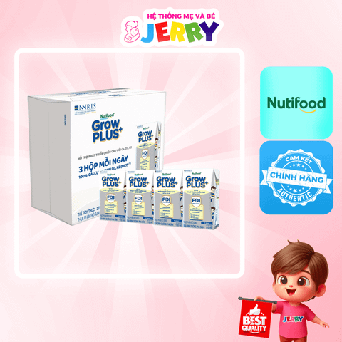[Thùng 24 hộp] Sữa bột pha sẵn Nutifood GrowPlus+ Bạc hương Vani 110ml