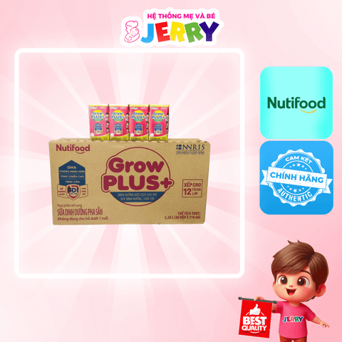 [Thùng 48 hộp] Sữa bột pha sẵn Nutifood GrowPlus+ Đỏ 110ml