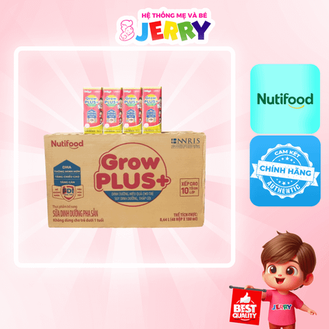 [Thùng 48 hộp] Sữa bột pha sẵn Nutifood GrowPlus+ Đỏ 180ml