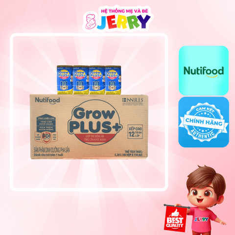 [Thùng 48 hộp] Sữa bột pha sẵn Nutifood GrowPlus+ Xanh 1+ 110ml