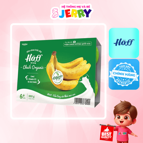 Sữa chua trái cây Hoff Organic vị Dâu Tây 55g - Lốc 6 hộp 330g