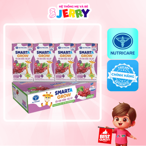 [Thùng 48 hộp] Sữa dinh dưỡng trái cây Smarta Grow hương Nho 110ml