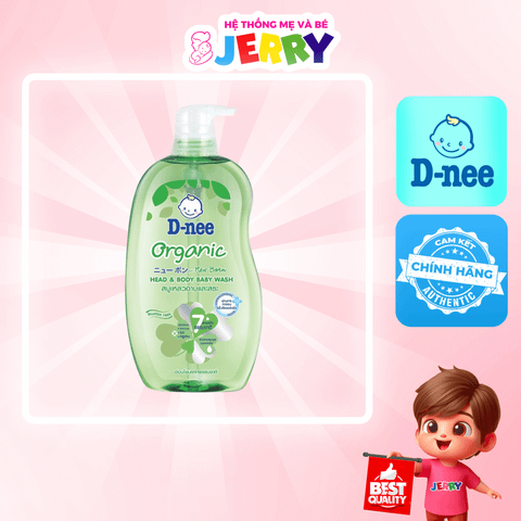 Tắm gội em bé Dnee Organic màu xanh lá 800ml