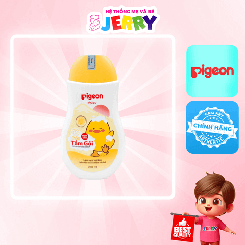 Tắm gội em bé Pigeon Sunflower màu vàng 200ml(NEW)